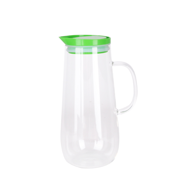 2 liter glass pitcher water jug juice carafe with lid and spout for  homemade beverage
